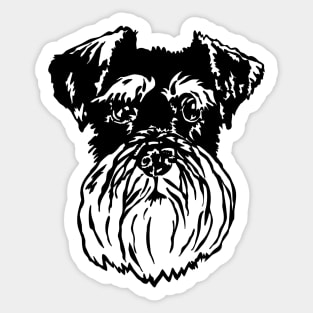 Miniature Schnauzer Dog Linoprint Sticker